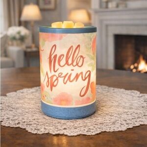 🆕 Hello Spring Scentsy Warmer & Cement Base NIB